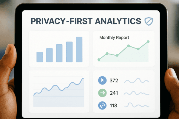 Analytics report showing graphs and charts